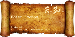 Raits Zsanna névjegykártya